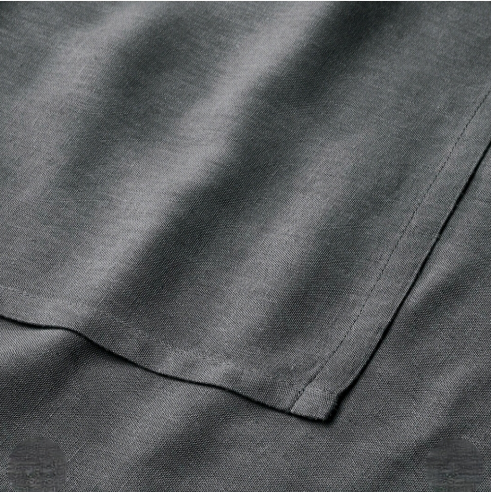 Casaluna King Linen Blend Bedskirt Dark Gray